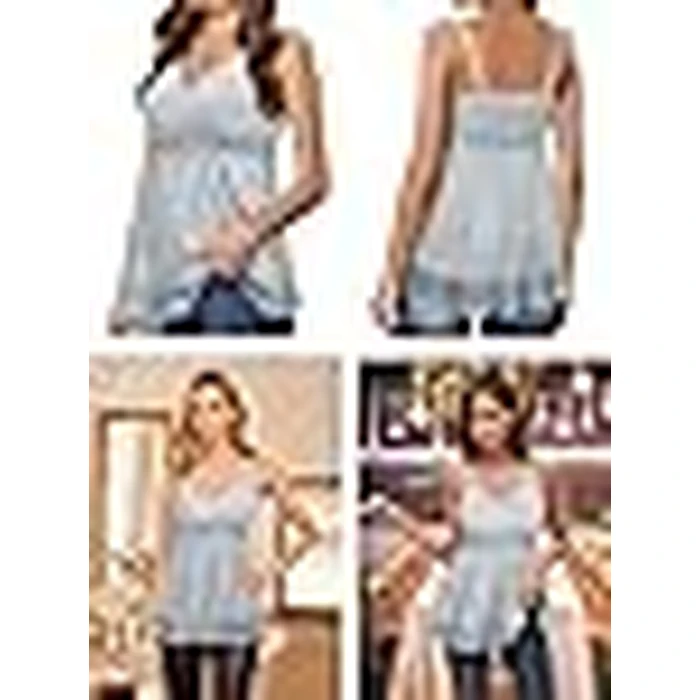 Nlife Women Sparkly Peplum Top Glitter V Neck Sleeveless Blouse Flattering Cami Shimmer Party Date Night Holiday Club Outfit by Nlife - Image 6