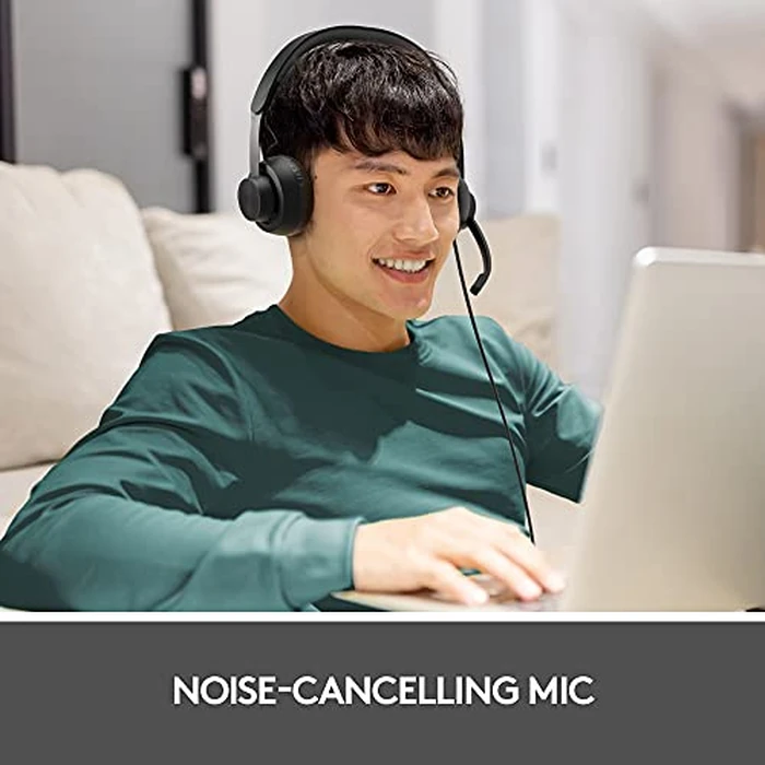 Logitech Zone 750 Wired On-Ear Headset with Advanced Noise-Canceling Microphone, Simple USB-C and Included USB-A Adapter, Plug-and-Play Compatibility for All Devices, Graphite by Logitech - Image 2
