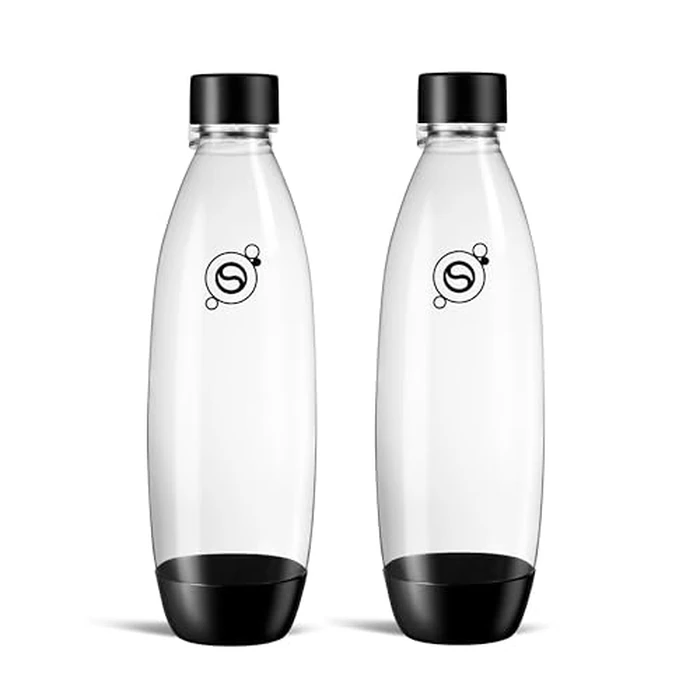 sodastream 1L Twin Pack Dishwasher Safe Slim Bottle (Black) by sodastream - Used - Acceptable condition