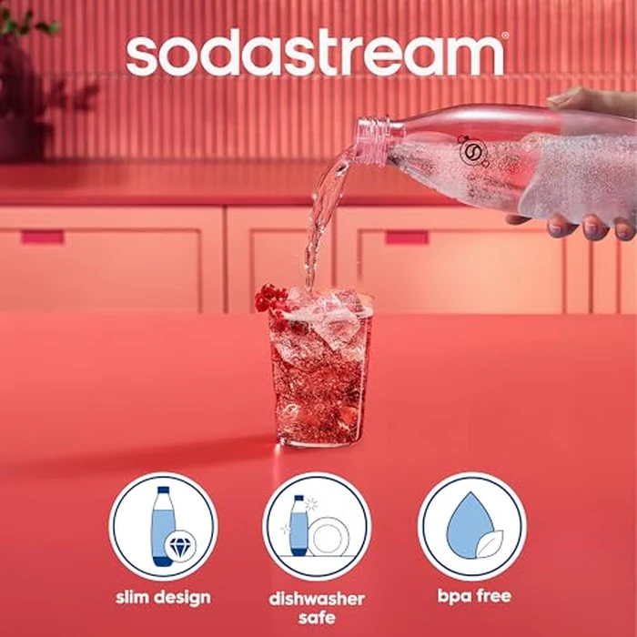 sodastream 1L Twin Pack Dishwasher Safe Slim Bottle (Black) by sodastream - Image 5