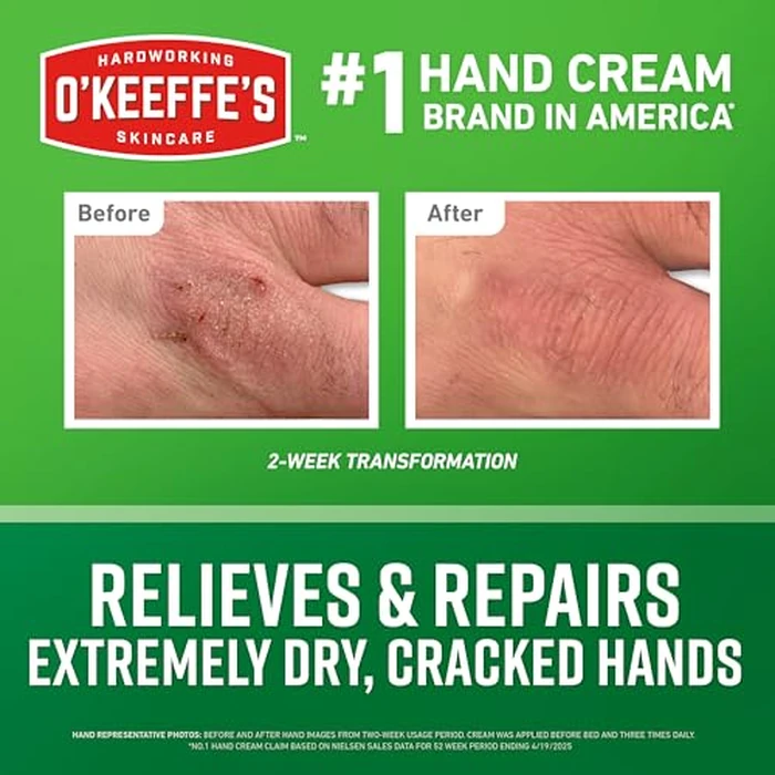 O'Keeffe's Working Hands Hand Cream in a Pumpable Jar for Extreme Dryness - 10oz Pump (1 Pack) - Repairing Skincare for Cracked, Dry Hands by O'Keeffe's - Image 2