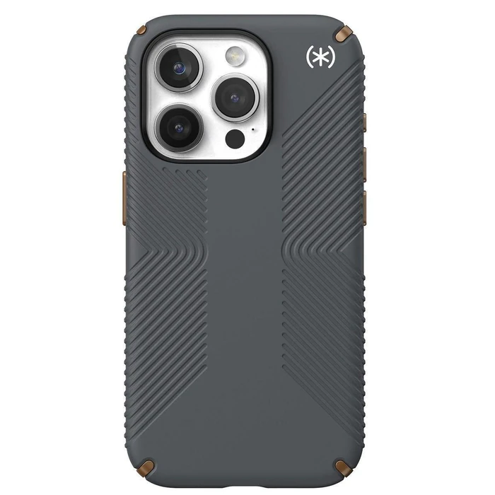 Speck Presidio2 Grip Series Phone Case for iPhone 15 Pro - Charcoal Grey/Cool Bronze by Speck - Image 2