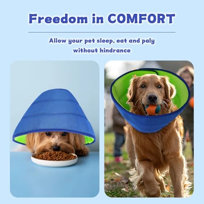 Soft Dog Cone Collar After Surgery Alternative for Dogs to Stop Licking, Comfort Collars for Large/Medium/Small Pet/Cat, Comfortable Elizabethan Neuter Recovery E Cones of Shame Neck & Head Ecollars by mosago - Image 5