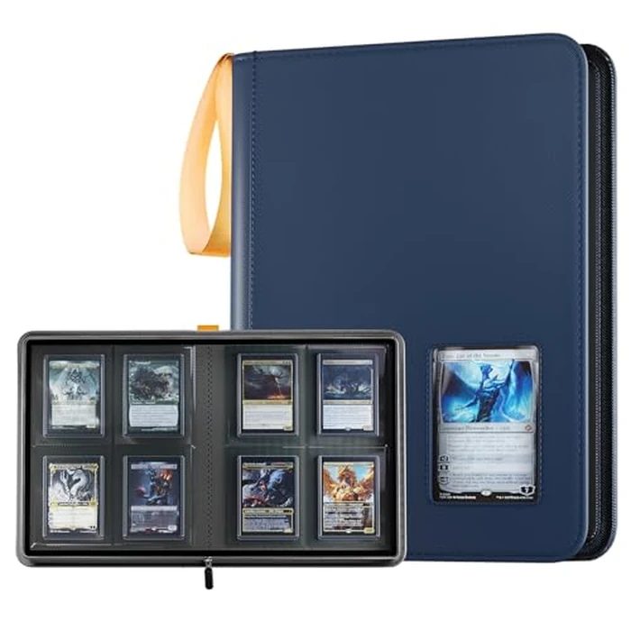 ProCase 4 Pocket Top Loader Binder, Holding 144 Cards in 3"x4" Toploaders, Side Loading Small Book Folder with Clear Window for Pokemon, Trading, Sports Cards Collection TCG, MTG -Navy by ProCase - Used - Very Good condition - CA$25.19