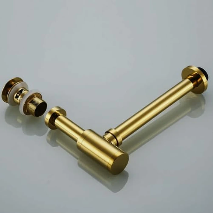 RANDOM Deep Gold Polished Brass Contemporary Round Bottle P Trap 1 1/4,Titanium Gold Basin Sink Waste Drain P Trap Kit. by RANDOM - Image 9