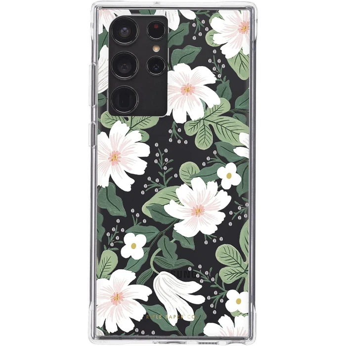 Rifle Paper Co. Floral Phone Case with Antimicrobial for Samsung Galaxy S22 Ultra - Willow by Rifle Paper Co. - Refurbished - Excellent condition - US$12.48