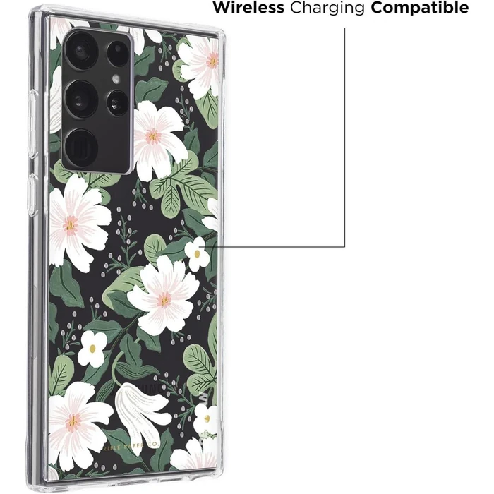 Rifle Paper Co. Floral Phone Case with Antimicrobial for Samsung Galaxy S22 Ultra - Willow by Rifle Paper Co. - Image 2