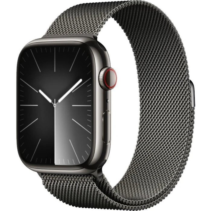 Apple Watch Series 9 (Cellular + GPS) - 64GB - 45mm - Graphite Stainless Steel Case with Graphite Stainless Steel Milanese Loop Band - One Size by Apple - Image 2