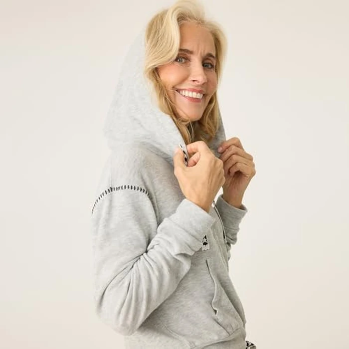 P.J. Salvage Women's Cozy and Chic Hoodie, Heather Grey, Small by PJ Salvage - Image 2