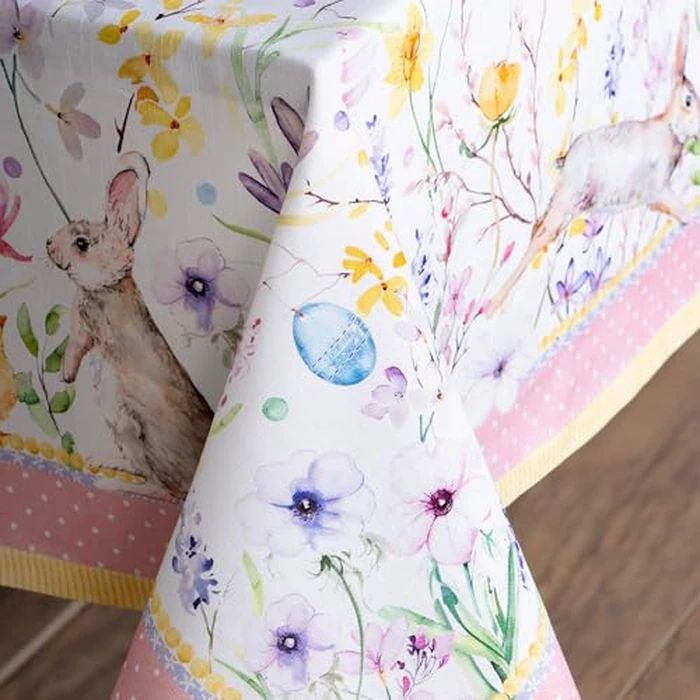 Maison d' Hermine Table Cloth Rectangle Table 100% Cotton 54 x 72 Inches Tablecloth Reusable Decorative for Dining Kitchen Room Farmhouse Home Gifts for Mothers Day Spring Summer - Easter Zest by Maison d' Hermine - Image 9