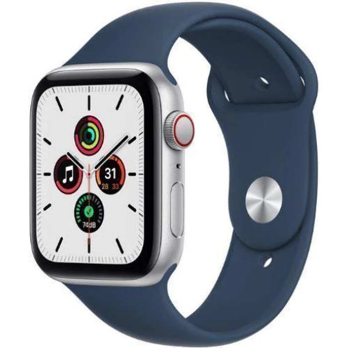 Apple Watch SE 1st Gen (2020) (Cellular + GPS) - 32GB - 40mm - Silver Aluminum Case with Abyss Blue Rubber Sport Band by Apple - Image 2