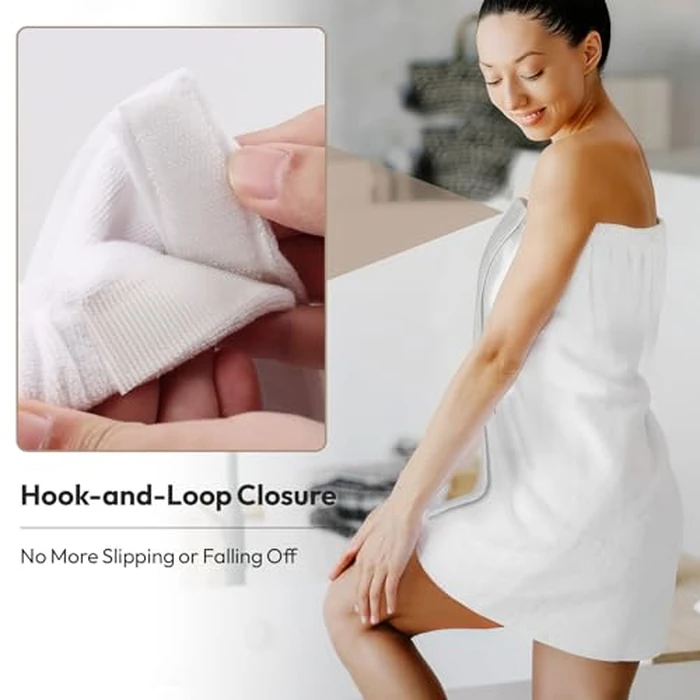 GEN'C BÉAUTY Spa Wrap Towel Microfiber Bath Towel Wraps for Women (White, S-L) by GEN'C BÉAUTY - Image 3