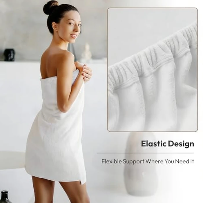 GEN'C BÉAUTY Spa Wrap Towel Microfiber Bath Towel Wraps for Women (White, S-L) by GEN'C BÉAUTY - Image 4