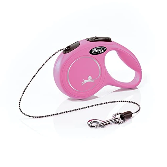 Flexi CL00C3.250.P New Classic Cord Retractable Leash, Pink, X-Small/10' by FLEXI - Image 1