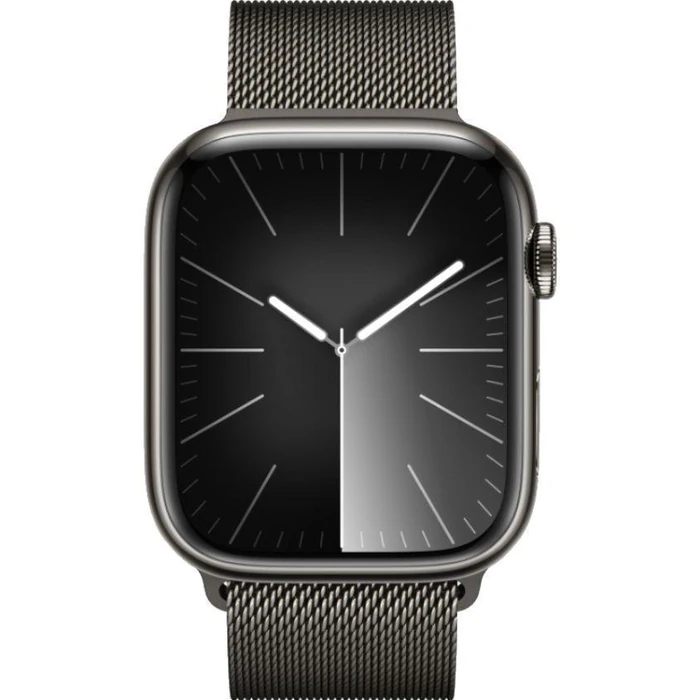 Apple Watch Series 9 (Cellular + GPS) - 64GB - Graphite Stainless Steel Case with Graphite Milanese Loop Band by Apple - Image 1