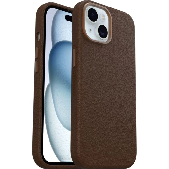 OtterBox Symmetry Cactus Leather Phone Case with MagSafe for iPhone 15 - Rich Adobe (Brown) by OtterBox - Image 1