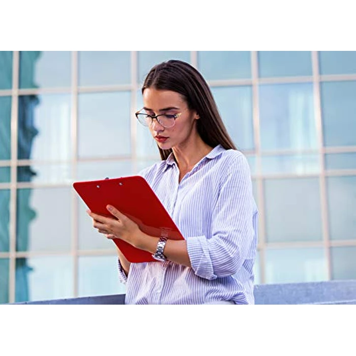 Better Office Products Red Plastic Clipboards, 12 Pack, Durable, 12.5 x 9 Inch, Low Profile Clip, Red, Set of 12 by Better Office Products - Image 2