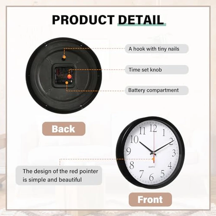 Inbagi Home Letters Sign with Wall Clock for O, Farmhouse Wall Decor Silent Non Ticking Wall Clock Home Sign Wall Art Decoration for Office Home Dining Room Living Room Housewarming Gifts by Inbagi - Image 3