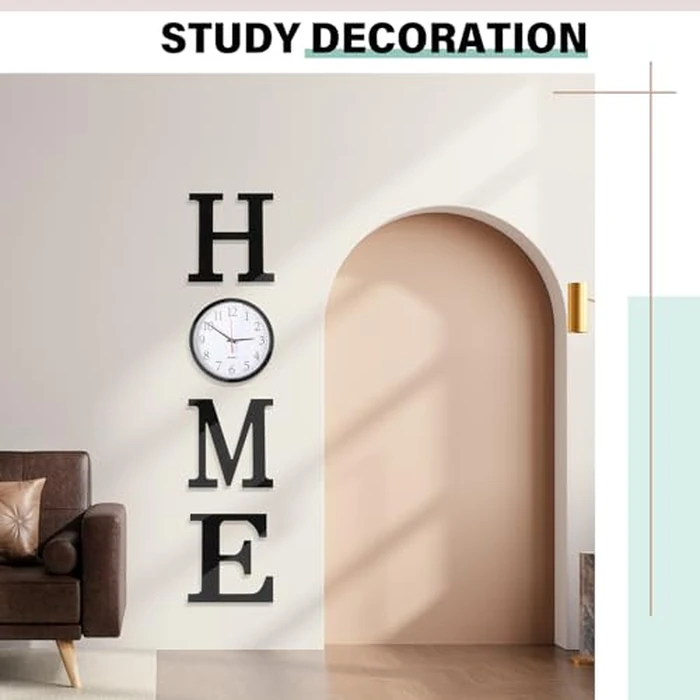 Inbagi Home Letters Sign with Wall Clock for O, Farmhouse Wall Decor Silent Non Ticking Wall Clock Home Sign Wall Art Decoration for Office Home Dining Room Living Room Housewarming Gifts by Inbagi - Image 5