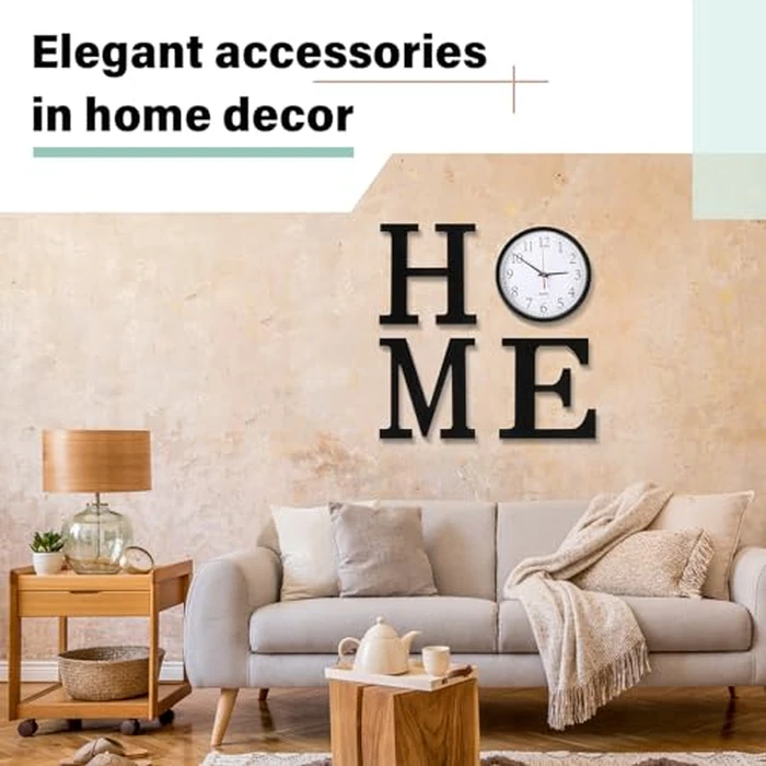 Inbagi Home Letters Sign with Wall Clock for O, Farmhouse Wall Decor Silent Non Ticking Wall Clock Home Sign Wall Art Decoration for Office Home Dining Room Living Room Housewarming Gifts by Inbagi - Image 7