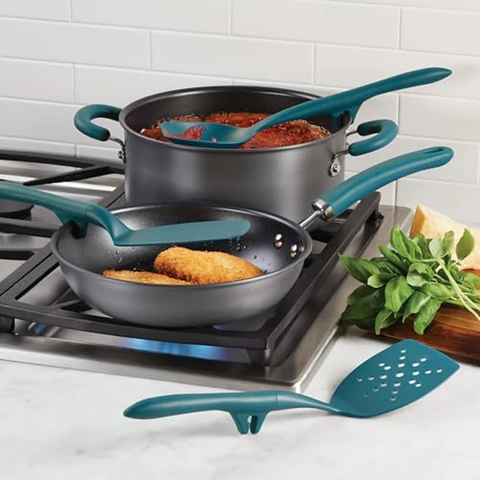 Rachael Ray Gadgets Lazy Tools Nonstick Kitchen/Cooking Utensil Set, 6 Piece, Teal by Rachael Ray - Image 3