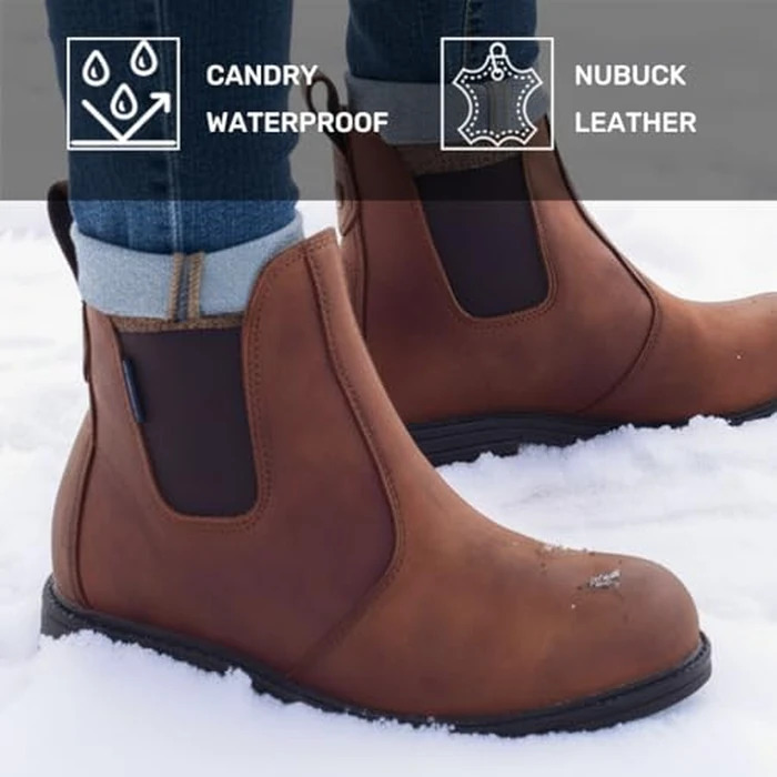 Comfy Moda Winter Boots for Women Waterproof, Wool Lined Chelsea Snow Boots Legend II, Leather, Antique Brown, Size 7 by Comfy Moda - Image 2
