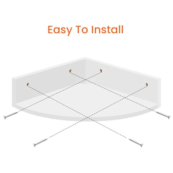 Homode Floating Corner Shelves, Set of 3 Wood Corner Wall Shelves with Wire Hole, 12 Inch Deep Hanging Corner Display Shelf for Living Room, Kitchen, Bedroom, White by Homode - Image 7