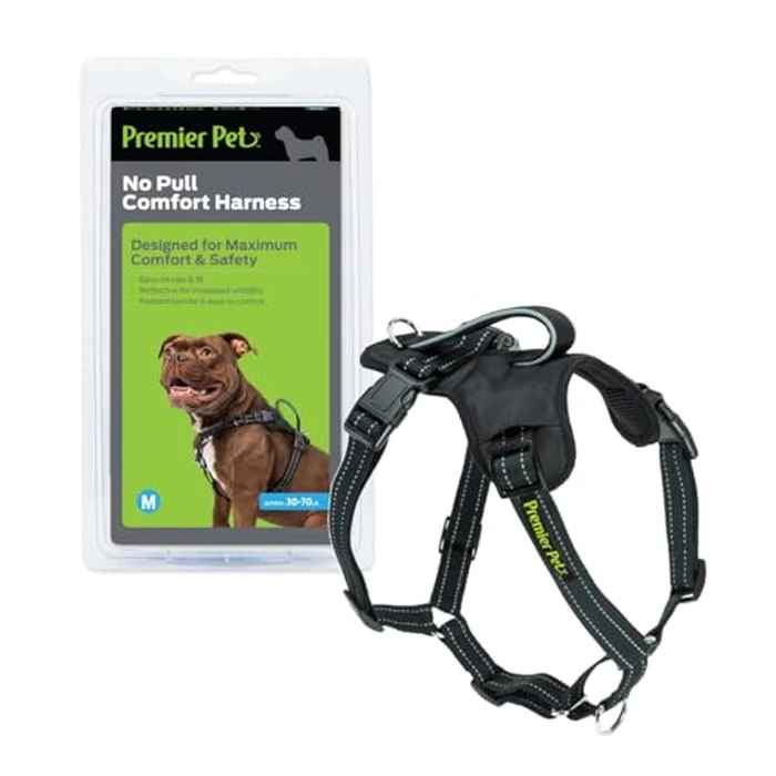 Premier Pet No Pull Comfort Harness - Medium, Adjustable Fit for Dogs 30-70 lbs, Reflective Stitching, Padded Handle for Extra Control, Front Leash Attachment by Premier Pet - Used - Like New condition - CA$25.62