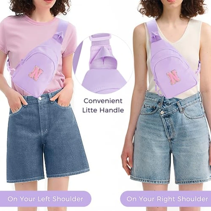 Fystdtote Birthday Gift for 5 6 7 8 9 10 11 12 13 14 15 16 Year Old Girls Fanny Pack Crossbody Bags for Women,Cute Trendy Stuff - Lavender,N by Fystdtote - Image 2