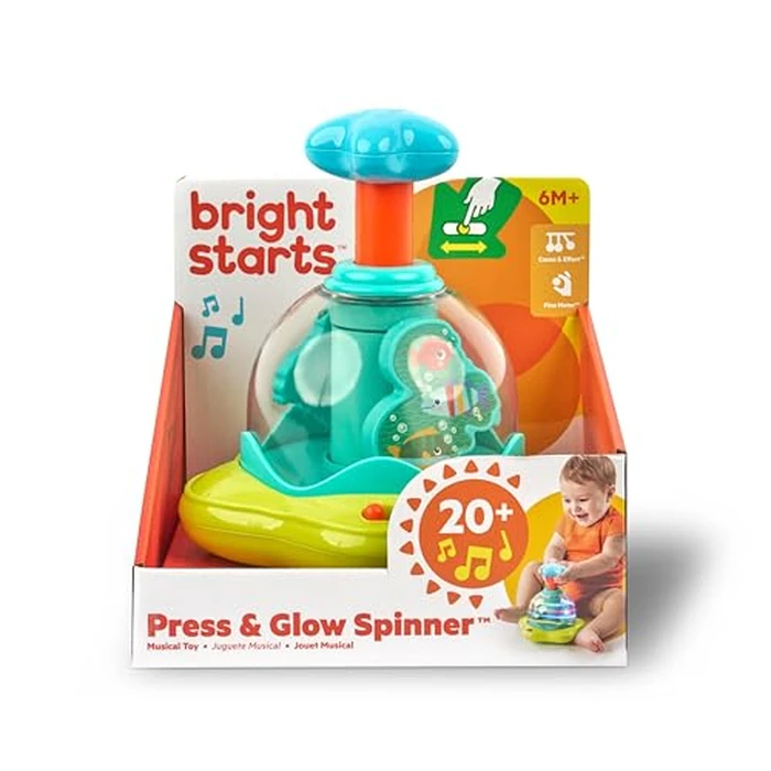 Bright Starts Press & Glow Spinner Cause and Effect Musical Baby Toy, Age 6 Months+ by Bright Starts - Image 4