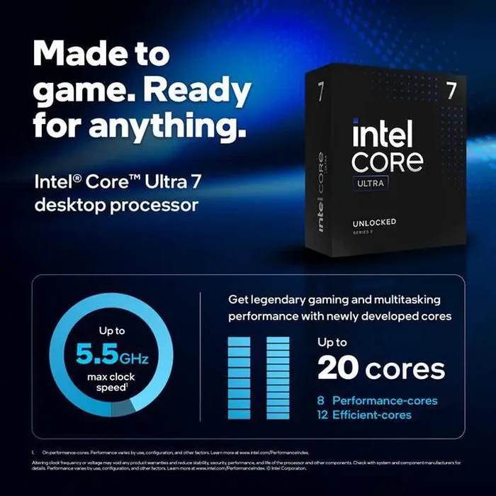 Intel Core Ultra 7 265KF, Arrow Lake 20-Core (8P+12E), LGA 1851, 125W Desktop Processor - BX80768265KF by Intel - Image 4