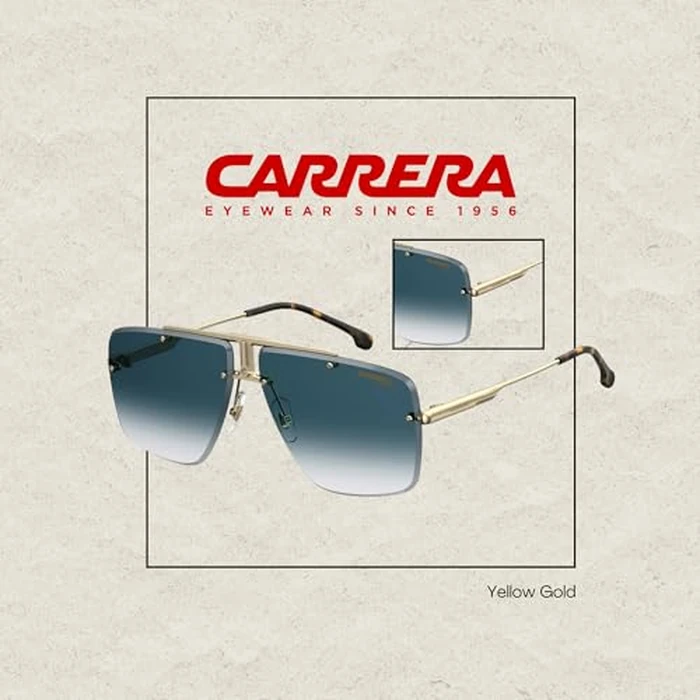 Carrera CA1016/S 0001 64MM Yellow Gold/Dark Blue Gradient Square Sunglasses for Men for Women +BUNDLE with ACCESSORY EYEWEAR KIT by Carrera - Image 2