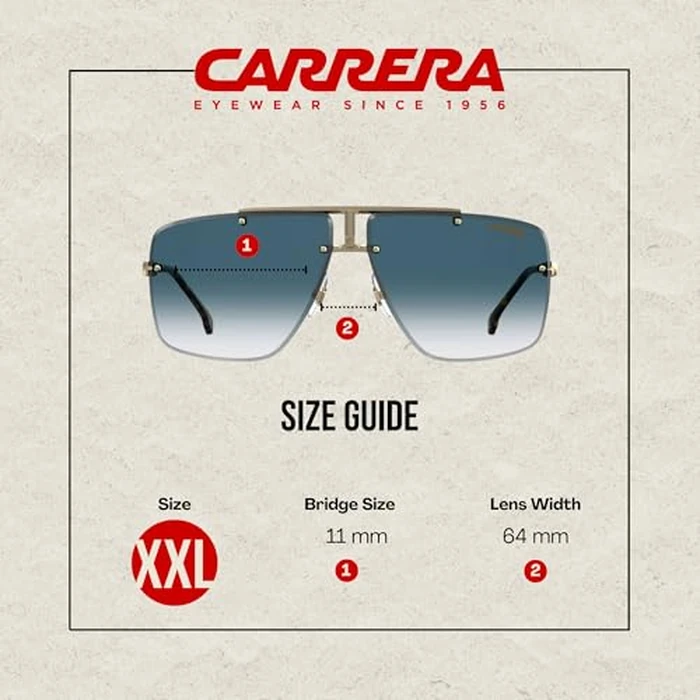 Carrera CA1016/S 0001 64MM Yellow Gold/Dark Blue Gradient Square Sunglasses for Men for Women +BUNDLE with ACCESSORY EYEWEAR KIT by Carrera - Image 3