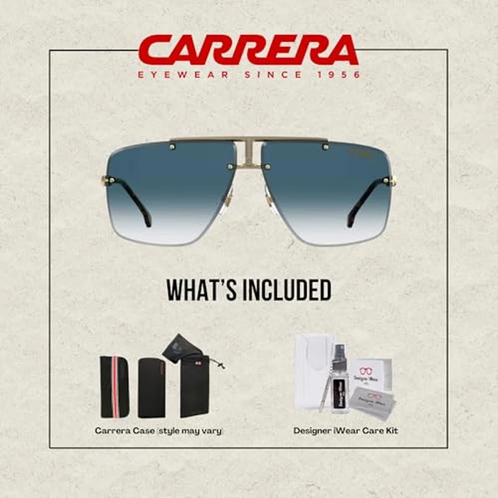 Carrera CA1016/S 0001 64MM Yellow Gold/Dark Blue Gradient Square Sunglasses for Men for Women +BUNDLE with ACCESSORY EYEWEAR KIT by Carrera - Image 4