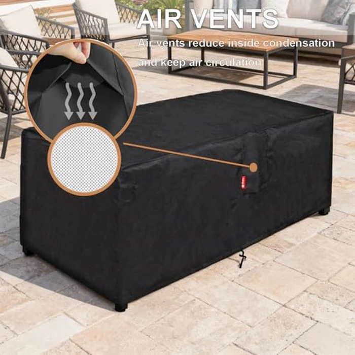 SheeChung Fire Pit Cover Rectangular 50"L x 25"W x 24"H,Waterproof,Heavy Duty 600D Polyester Outdoor Fire Pit Table Covers,Tear Resistant,Patio Deck Box Storage Cover by SheeChung - Image 6