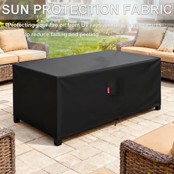 SheeChung Fire Pit Cover Rectangular 50"L x 25"W x 24"H,Waterproof,Heavy Duty 600D Polyester Outdoor Fire Pit Table Covers,Tear Resistant,Patio Deck Box Storage Cover by SheeChung - Image 7