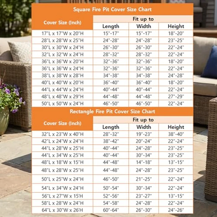 SheeChung Fire Pit Cover Rectangular 50"L x 25"W x 24"H,Waterproof,Heavy Duty 600D Polyester Outdoor Fire Pit Table Covers,Tear Resistant,Patio Deck Box Storage Cover by SheeChung - Image 8