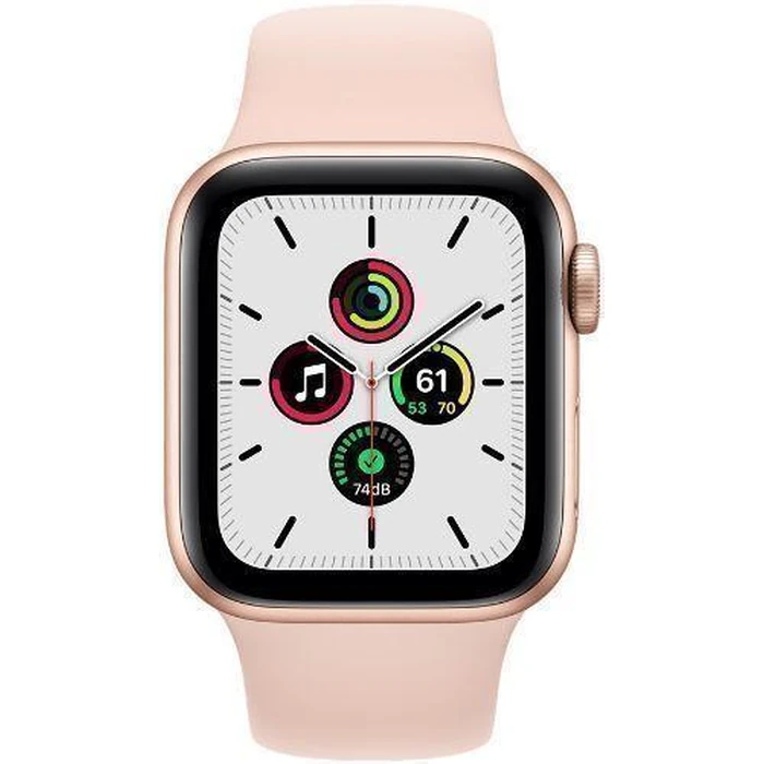 Apple Watch SE 1st Gen (2020) (Cellular + GPS) - 32GB - 40mm - Gold Aluminum Case with Pink Sand Rubber Sport Band by Apple - Image 1