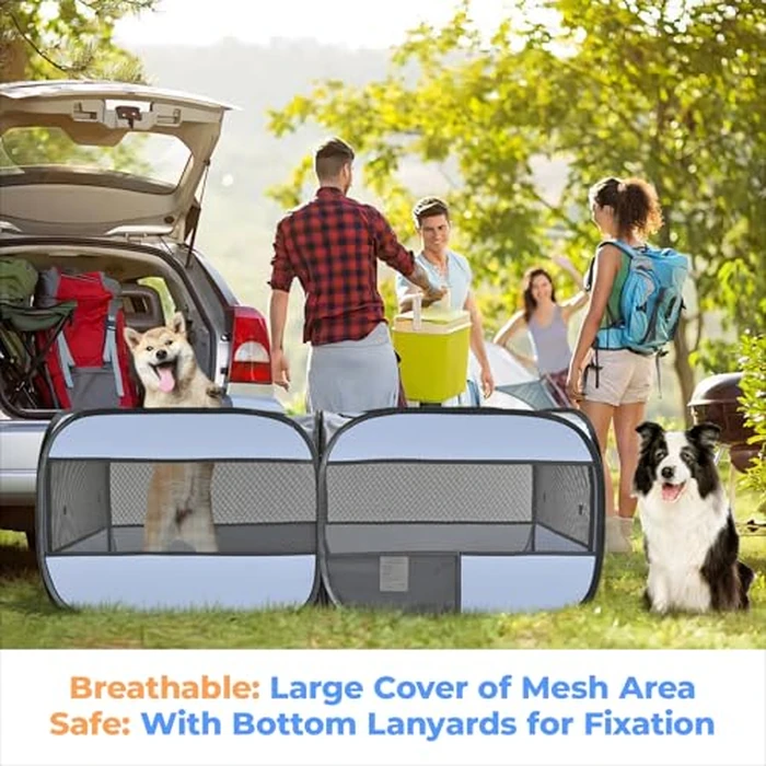 2-in-1 Dog Playpen, 73''Pop Up Cat Puppy Pet Playpen Indoor/Outdoor Cats Enclosed, Cat Dog Tent Crate Cage Kennel, Portable Playpen for Kitten, Small Animals Play Pen(No Divider, Unified Space) by EighteenTek - Image 7