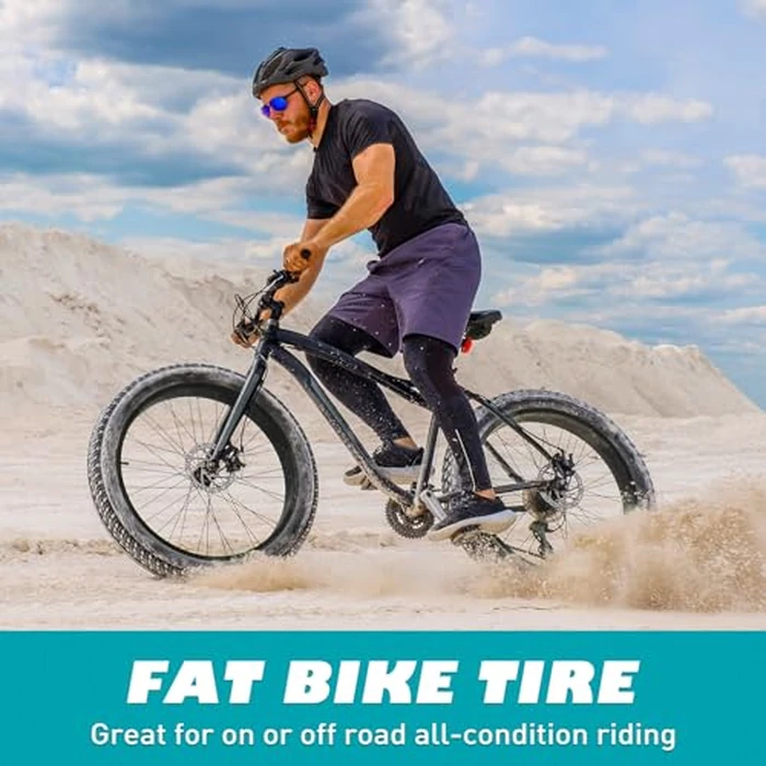 BALINGE E Bike Fat tire 26 x 3 Fat tire Heavy Duty High-Performance Wear-Resistant E-Bike Mountain Snow Bike Tire with Tubes，2pack，Black (2Tires 2 Tubes 2 Levers, 26" x 3") by BALINGE - Image 2