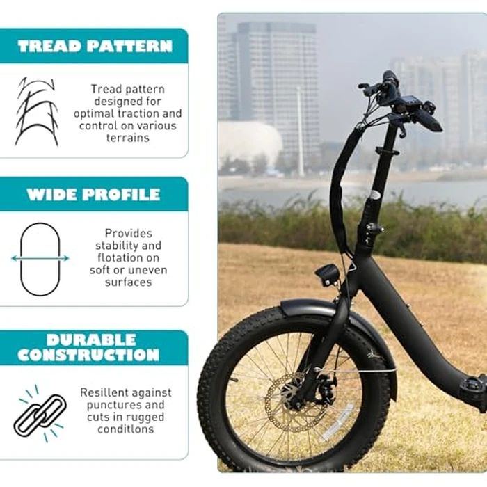 BALINGE E Bike Fat tire 26 x 3 Fat tire Heavy Duty High-Performance Wear-Resistant E-Bike Mountain Snow Bike Tire with Tubes，2pack，Black (2Tires 2 Tubes 2 Levers, 26" x 3") by BALINGE - Image 4