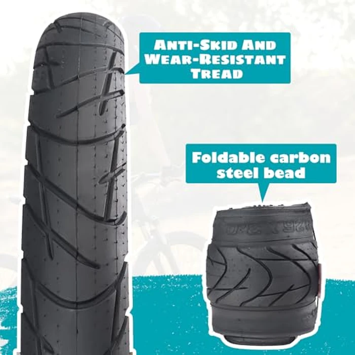 BALINGE E Bike Fat tire 26 x 3 Fat tire Heavy Duty High-Performance Wear-Resistant E-Bike Mountain Snow Bike Tire with Tubes，2pack，Black (2Tires 2 Tubes 2 Levers, 26" x 3") by BALINGE - Image 6