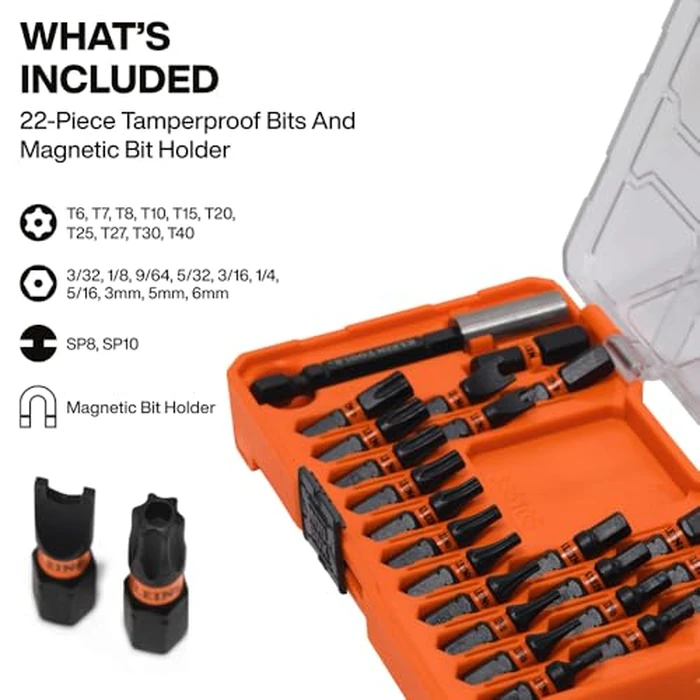 Klein Tools 33510S Security Bit Set, 23-Piece, MODbox Compatible, Slim ProFlex Impact, Security TORX, Tamperproof Bits, Professional Tool Kit by KLEIN TOOLS - Image 2