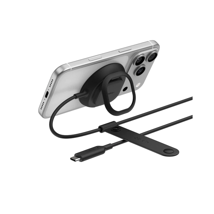 Belkin MagSafe Charger, Magnetic iPhone Charger w/ Qi2 25W, Fast Wireless Charging Pad w/Kickstand for iPhone 17 Series, Samsung Galaxy, Pixel 10, AirPods Pro, Travel - No Power Adapter, Black by Belkin - Image 1
