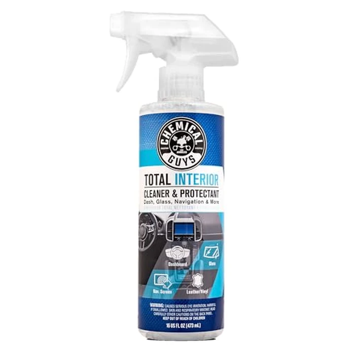 Chemical Guys Total Interior Cleaner & Protectant Interior Cleaner, Cleans & Protects Leather, Vinyl, Plastic, Rubber, Glass with a Streak-Free Finish - Cars, Trucks, SUVs, RVs, 16 oz by Chemical Guys - Used - Very Good condition - US$7.67