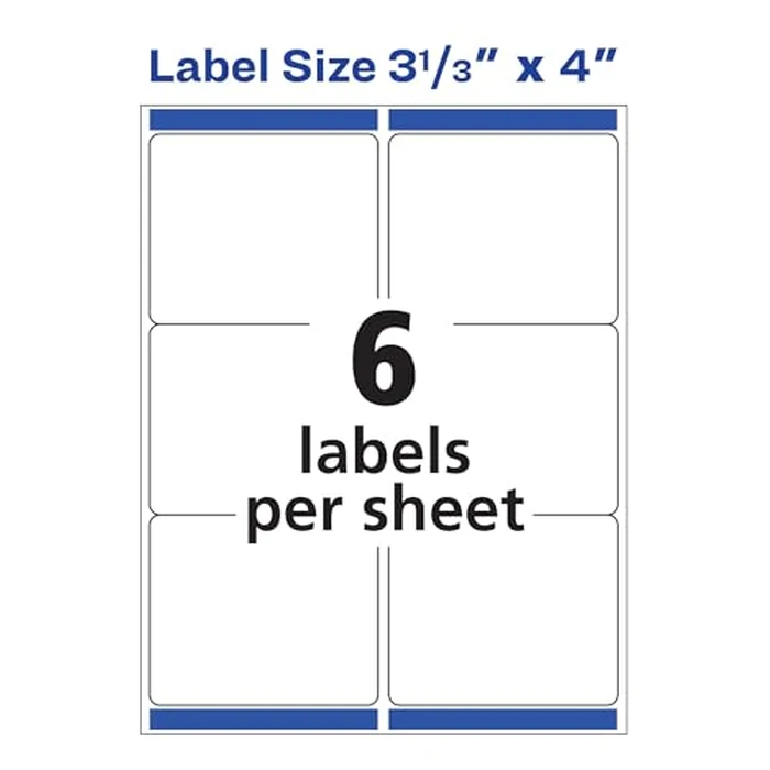 Avery Printable Shipping Labels with Sure Feed, 3-1/3" x 4", White, 600 Blank Mailing Labels for Laser Printers (5164) by Avery - Image 6