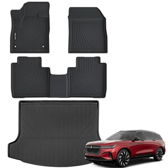 NIKALAIKA Floor Mats & Cargo Liner for 2024 2025 Lincoln Nautilus All Weather Protection TPE Rubber Floor Liners for 2024 2025 Lincoln Nautilus Full Set Automotive Mat Accessories, Black by NIKALAIKA - Image 1