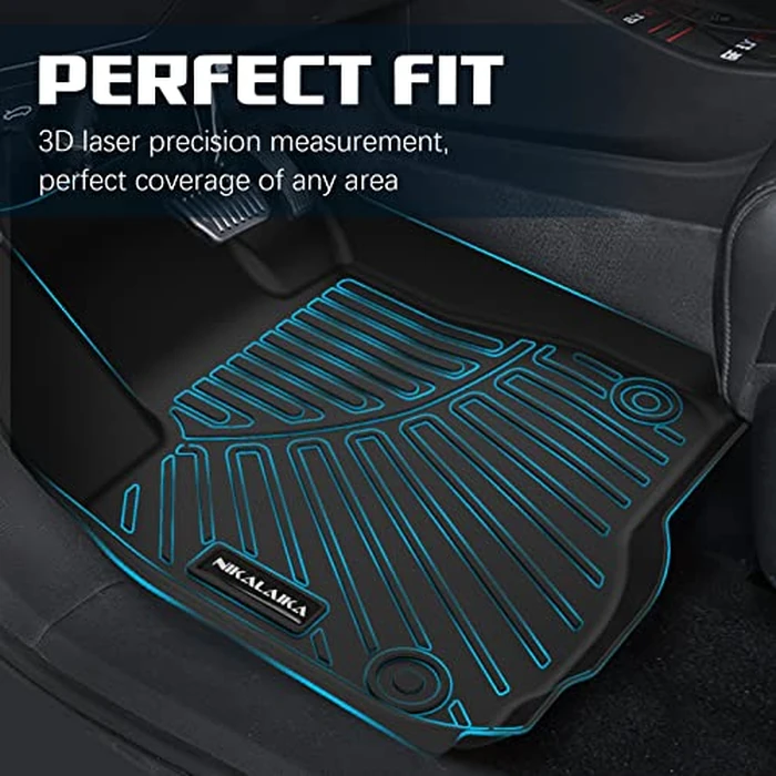 NIKALAIKA Floor Mats & Cargo Liner for 2024 2025 Lincoln Nautilus All Weather Protection TPE Rubber Floor Liners for 2024 2025 Lincoln Nautilus Full Set Automotive Mat Accessories, Black by NIKALAIKA - Image 3