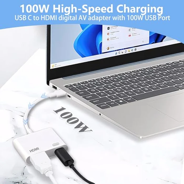 Kinhaly USB C to HDMI for TV, 4K@60Hz Type C to HDMI Adapter with Charging Port, iPhone to Hdmi to USB C Adapter Compatible for iPhone 16/15 Series/iPad Pro/Galaxy/MacBook Pro to HDTV Projector by Kinhaly - Image 6