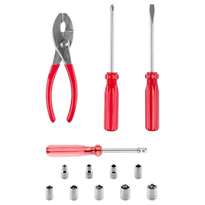 Roadside Emergency Car Kit - 30-Piece Road Trip Essentials Tool Set with Jumper Cables and Carrying Case for Car, Truck, or RV by Stalwart (Gray/Red) by Tank - Image 6